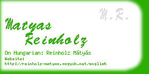 matyas reinholz business card